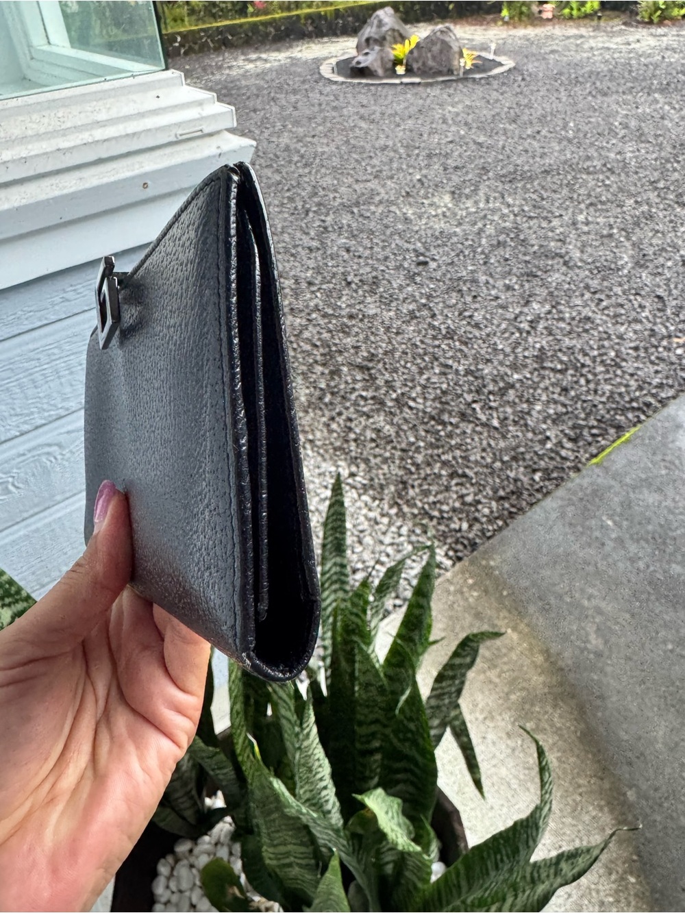 Gucci Vintage Black Leather G Logo Continental Wallet Made in Italy - Picture 4 of 12
